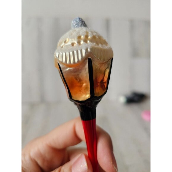 inge glas Vintage clip lantern lamp light ornament snow Xmas tree - Picture 8 of 9